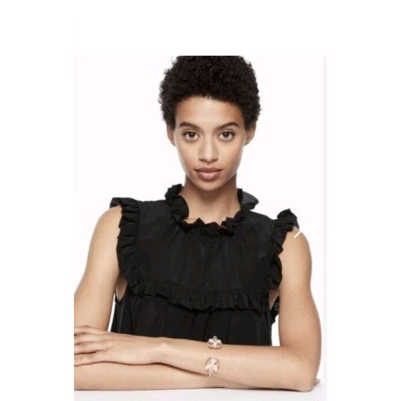 Kate Spade New York Blushing Blooms Hinged Bangle Pink Multi Blush Gold Plated - Picture 8 of 9